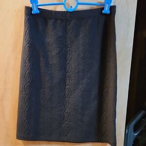 J. McLaughlin Black Textured Pencil Skirt